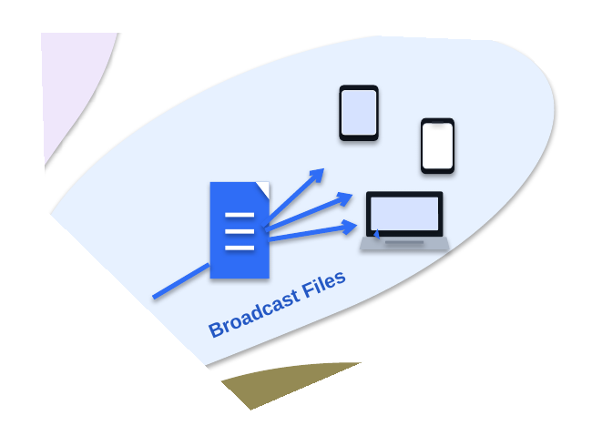 One file broadcasting from your computer to multiple devices