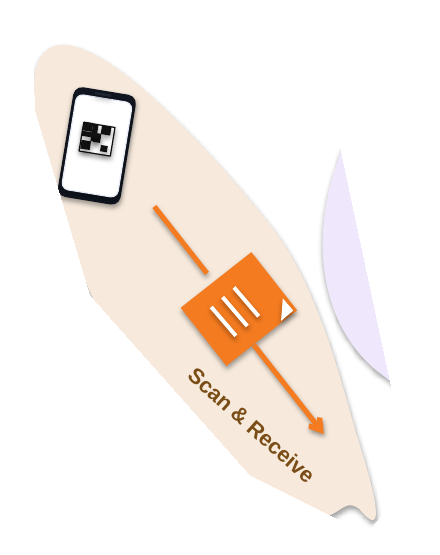 Phone scans the QR code and sends a file toward your computer